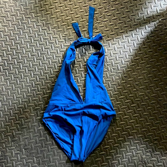 Zara Swim Zara Deep Plunge Halter One Piece Swimsuit Poshmark